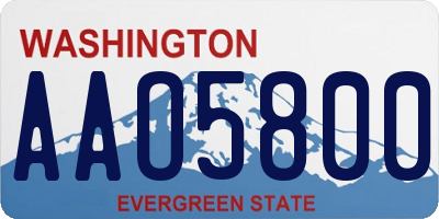 WA license plate AAO5800