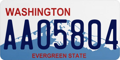 WA license plate AAO5804