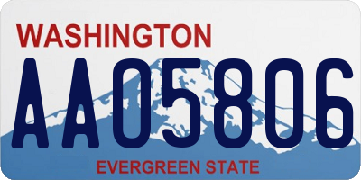 WA license plate AAO5806