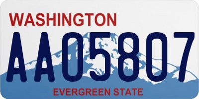 WA license plate AAO5807