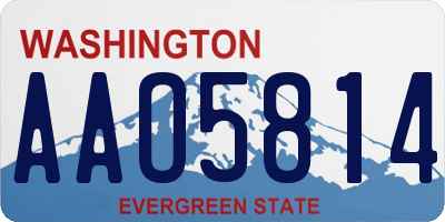 WA license plate AAO5814