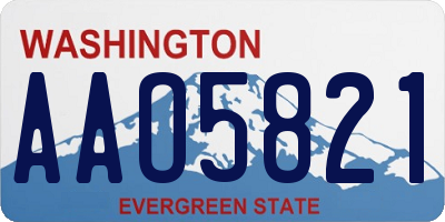 WA license plate AAO5821