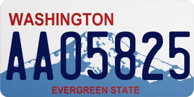 WA license plate AAO5825