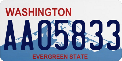 WA license plate AAO5833