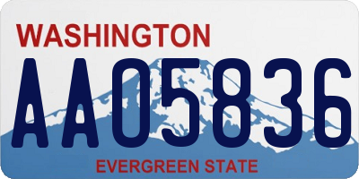 WA license plate AAO5836