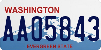 WA license plate AAO5843