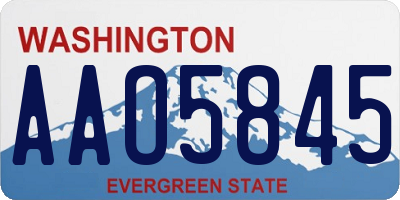 WA license plate AAO5845