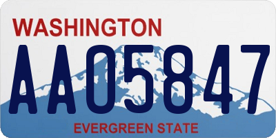 WA license plate AAO5847