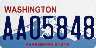 WA license plate AAO5848