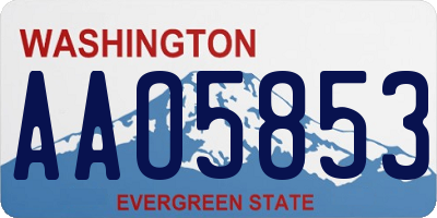 WA license plate AAO5853