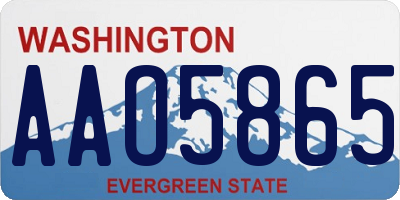 WA license plate AAO5865
