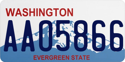 WA license plate AAO5866