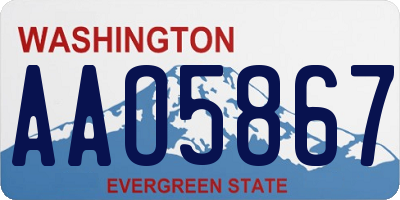 WA license plate AAO5867
