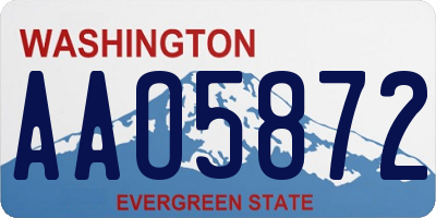 WA license plate AAO5872