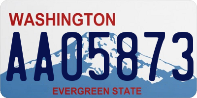 WA license plate AAO5873