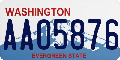 WA license plate AAO5876