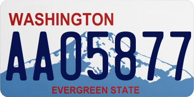 WA license plate AAO5877
