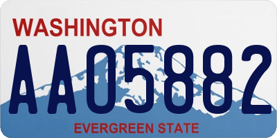 WA license plate AAO5882