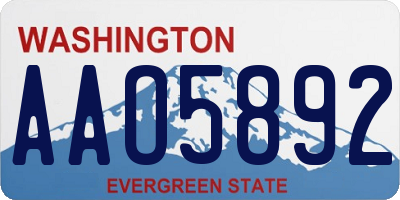 WA license plate AAO5892