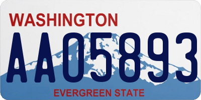 WA license plate AAO5893