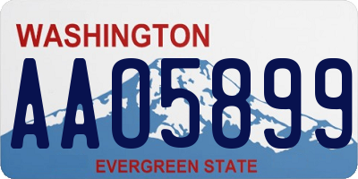 WA license plate AAO5899