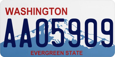 WA license plate AAO5909