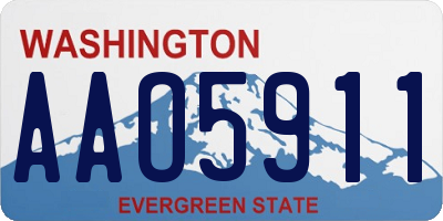 WA license plate AAO5911