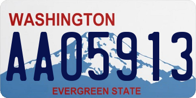 WA license plate AAO5913