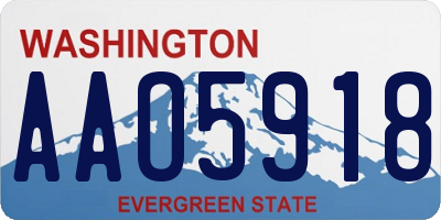 WA license plate AAO5918