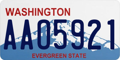 WA license plate AAO5921