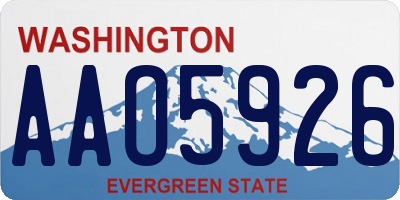 WA license plate AAO5926