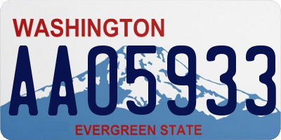 WA license plate AAO5933