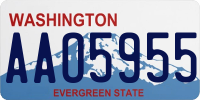 WA license plate AAO5955