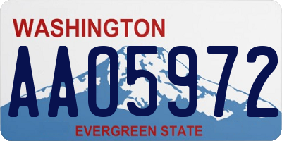 WA license plate AAO5972