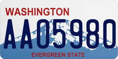 WA license plate AAO5980