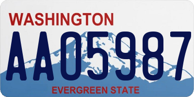 WA license plate AAO5987