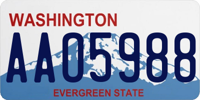 WA license plate AAO5988