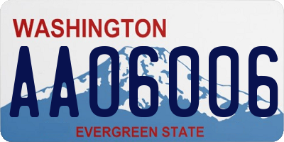WA license plate AAO6006