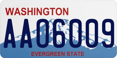 WA license plate AAO6009
