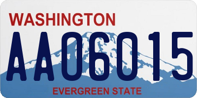 WA license plate AAO6015