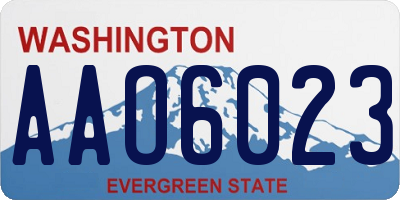 WA license plate AAO6023