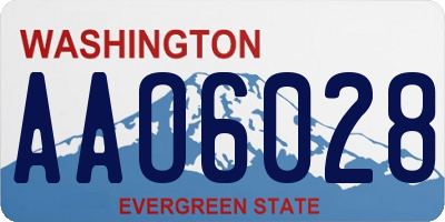 WA license plate AAO6028