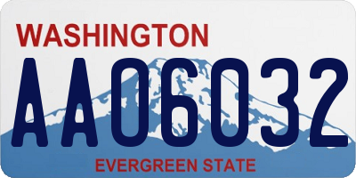 WA license plate AAO6032