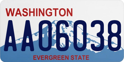 WA license plate AAO6038