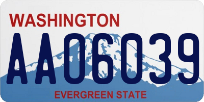 WA license plate AAO6039