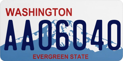 WA license plate AAO6040