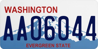 WA license plate AAO6044