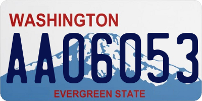 WA license plate AAO6053