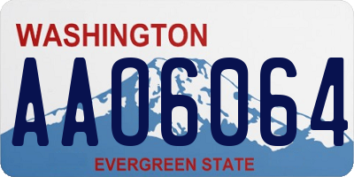 WA license plate AAO6064