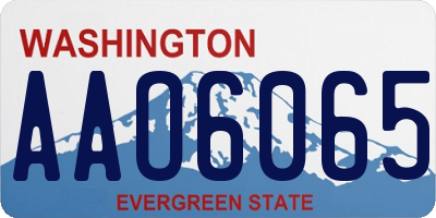 WA license plate AAO6065